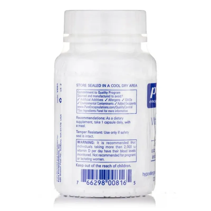 Вітамін Д3 Pure Encapsulations (Vitamin D3) 5000 МО 120 капсулВітамін Д3 Pure Encapsulations (Vitamin D3) 5000 МО 120 капсул