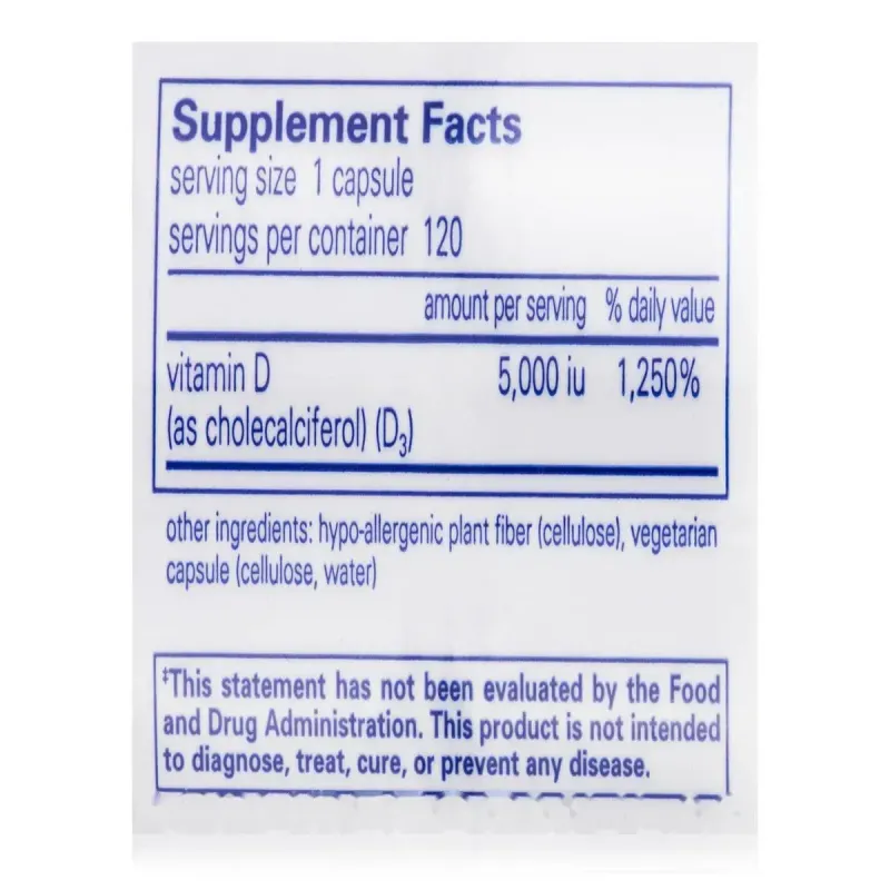 Вітамін Д3 Pure Encapsulations (Vitamin D3) 5000 МО 120 капсулВітамін Д3 Pure Encapsulations (Vitamin D3) 5000 МО 120 капсул