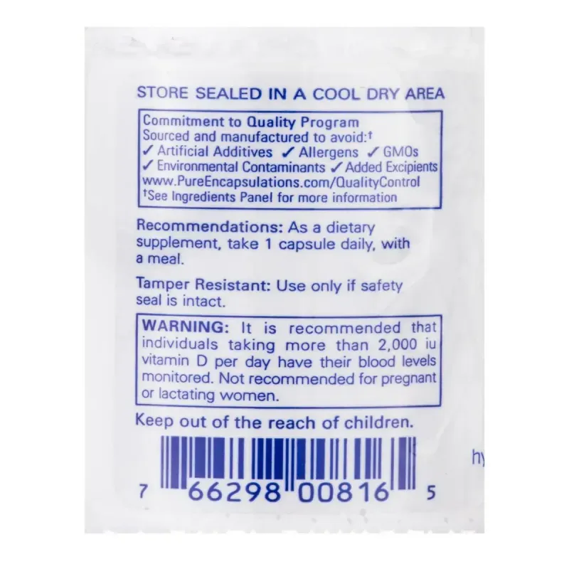 Вітамін Д3 Pure Encapsulations (Vitamin D3) 5000 МО 120 капсулВітамін Д3 Pure Encapsulations (Vitamin D3) 5000 МО 120 капсул