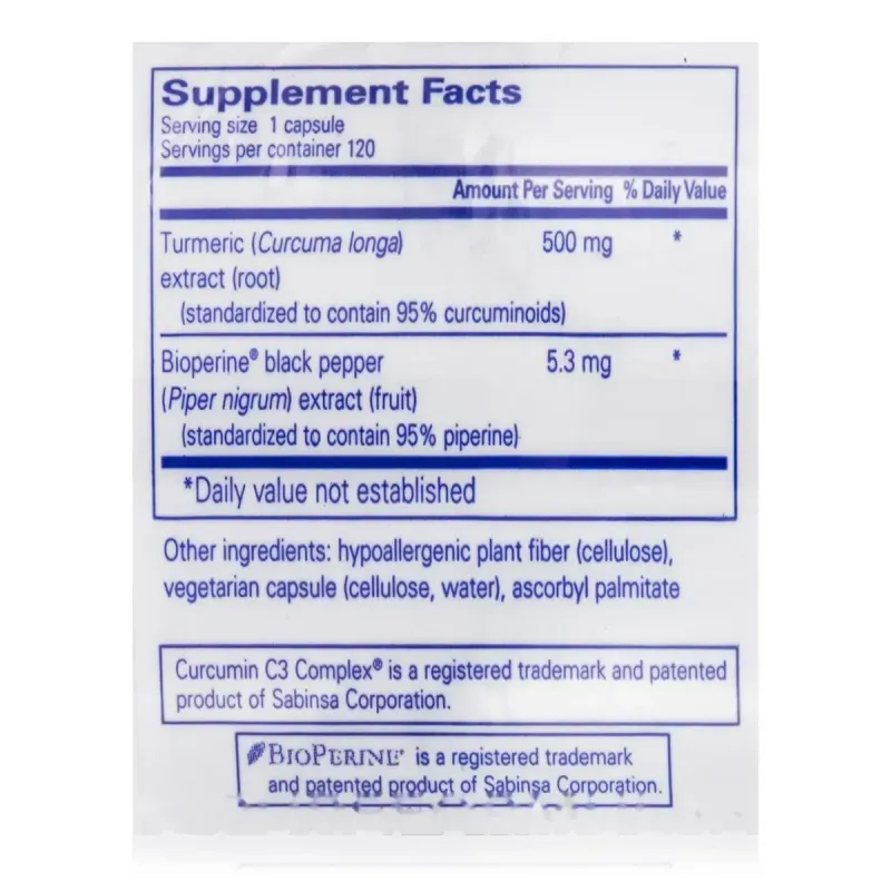 Куркумін 500 з біоперином Pure Encapsulations (Curcumin 500 with Bioperine) 120 капсулКуркумін 500 з біоперином Pure Encapsulations (Curcumin 500 with Bioperine) 120 капсул