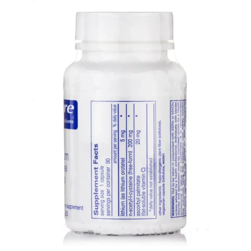 Літій Оротат Pure Encapsulations (Lithium Orotate) 5 мг 90 капсулЛітій Оротат Pure Encapsulations (Lithium Orotate) 5 мг 90 капсул