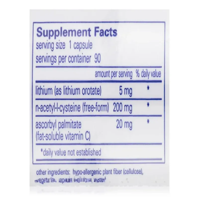 Літій Оротат Pure Encapsulations (Lithium Orotate) 5 мг 90 капсулЛітій Оротат Pure Encapsulations (Lithium Orotate) 5 мг 90 капсул