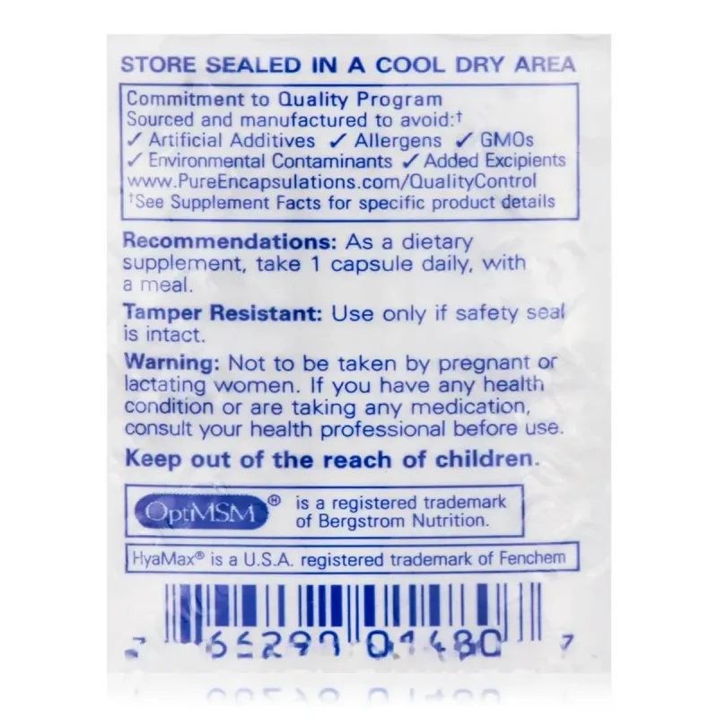 Об'єднаний комплекс для кісток та суглобів разова доза Pure Encapsulations (Joint Complex Single Dose) 60 капсул