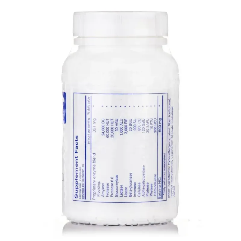 Пищеварительные ферменты с бетаином HCL Pure Encapsulations (Digestive Enzymes Ultra with Betaine HCL) 90 капсул