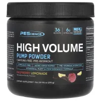 PEScience, High Volume, добавка з оксидом азоту, без кофеїну, малиновий лимонад, 252 г (8,9 унції)