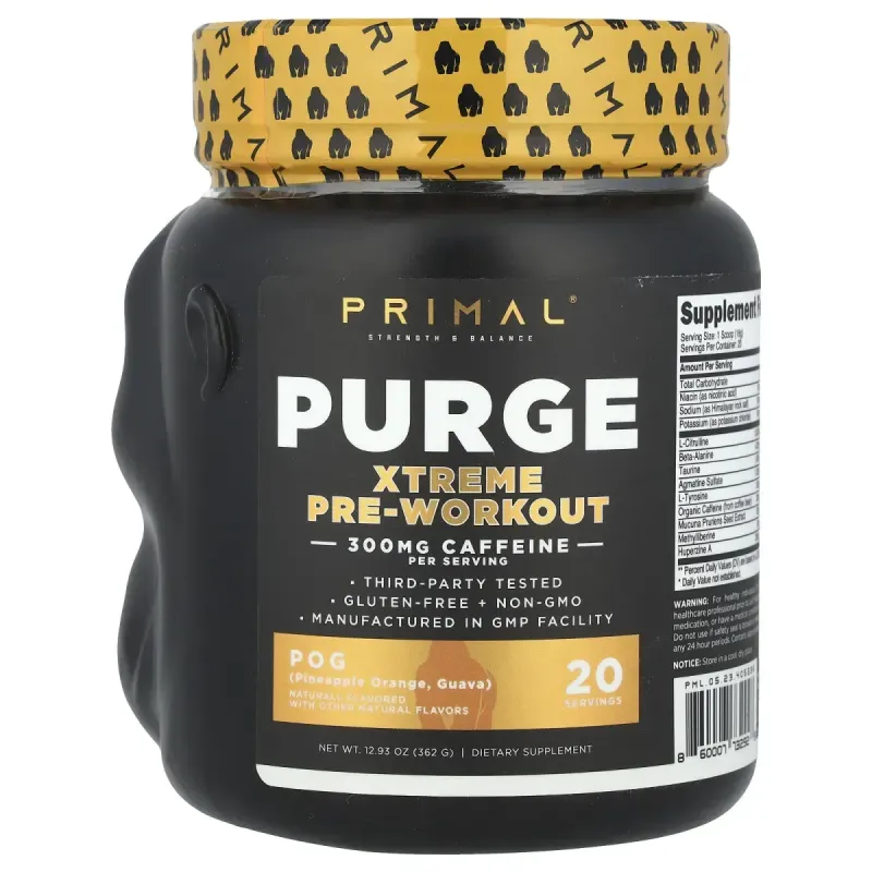 PrePrimal, Purge, Xtreme Pre-Workout, POG (Pineapple, Orange, Guava), 12.93 oz (362 g)