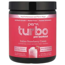 Perk Energy, Turbo Pre-Workout, Italian Strawberry Cream, 10.58 oz (300 g)Perk Energy Турбо передтренувальний комплекс