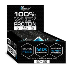 Сироватковий протеїн швидкого приготування мікс смаків Powerful Progress (100% Whey Protein Instant MEGA BOX) 20 шт по 32 г