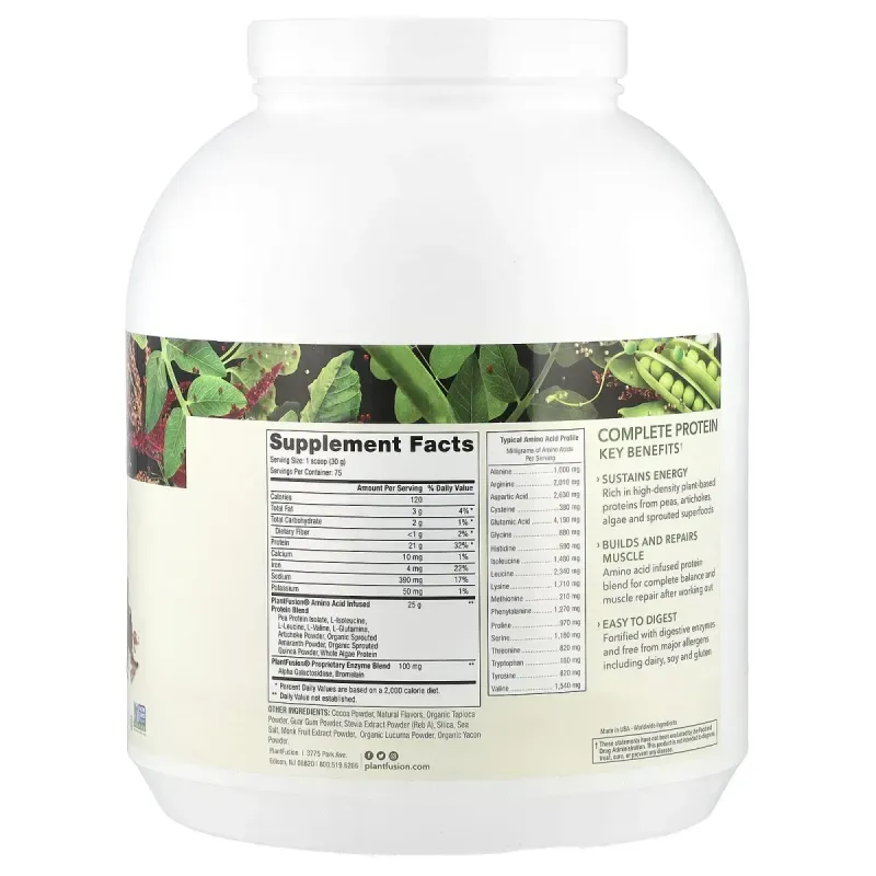 PlantFusion, Complete Protein, Rich Chocolate, 5 lb (2.25 kg)PlantFusion Полноценный протеин