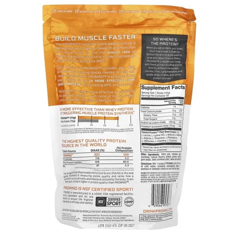 Promino, Rethink Protein™, Orange , 19 oz (540 g)