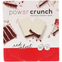 Протеїновий енергетичний батончик Power Crunch, червоний оксамит, BNRG, 12 батончиків, по 1,4 унції (40 г) кожен