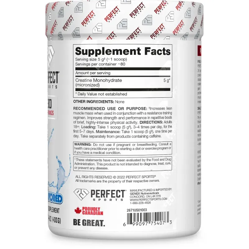 PERFECT Sports, Creatine, Unflavored, 14 oz (400 g)