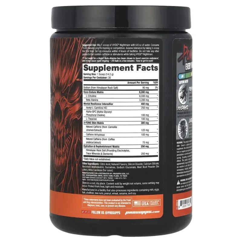 ProSupps, HYDE® Nightmare, Intense Energy Pre-Workout, Orange Screamsicle, 15 oz (425.1 g)