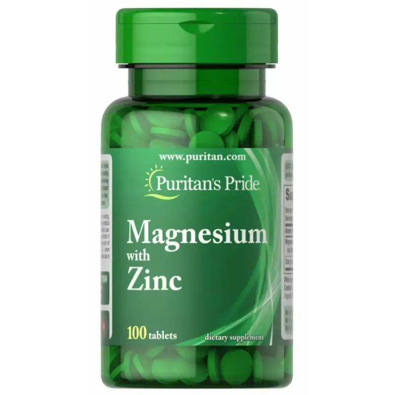 Магний Цинк Puritan's Pride (Magnesium with Zinc) 100 таблеток