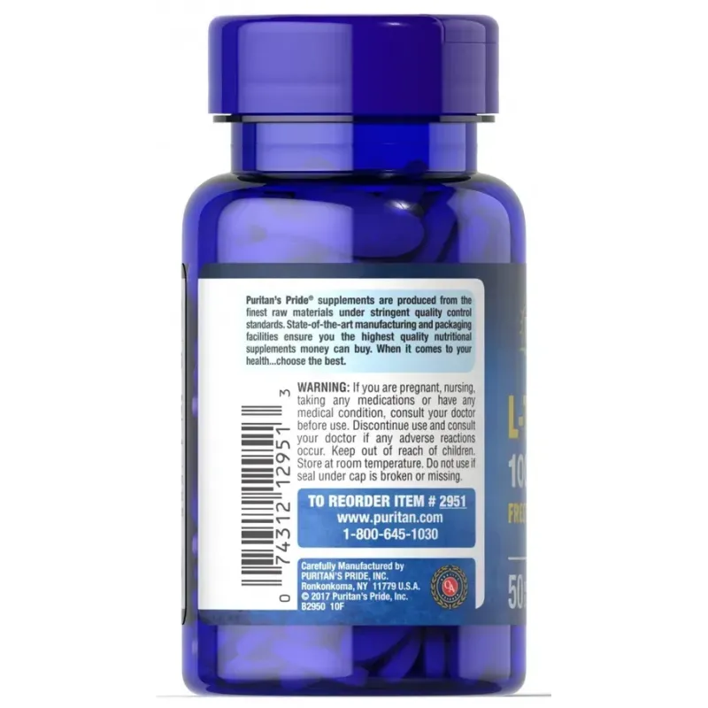 Таурин Puritan's Pride (Taurine) 1000 мг 50 таблеток