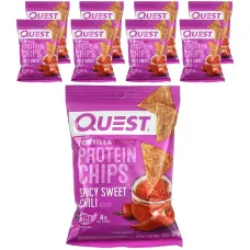 Quest Nutrition, Протеїнові чіпси в стилі тортильї, гострий солодкий перець чилі, 8 пакетиків по 1,1 унції (32 г) кожен