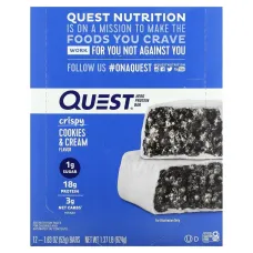 Quest Nutrition, Протеїновий батончик, печиво з вершками, 12 батончиків, 52 г (1,83 унції) кожен