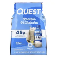 Quest Nutrition, Protein Milk Shake, Vanilla, 4 Bottles, 14 fl oz (414 ml) EachQuest Nutrition — протеиновый молочный коктейль