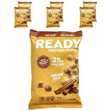 Ready, Protein Puffs, Cinnamon Sugar, 6 Bags, 3.17 oz (90 g) EachReady Протеїнові хрустики