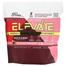 Real Ketones, Elevate, Caffeinated Mixed Berry, 30 Drink Mix Packets, 0.43 oz (12.2 g) Each