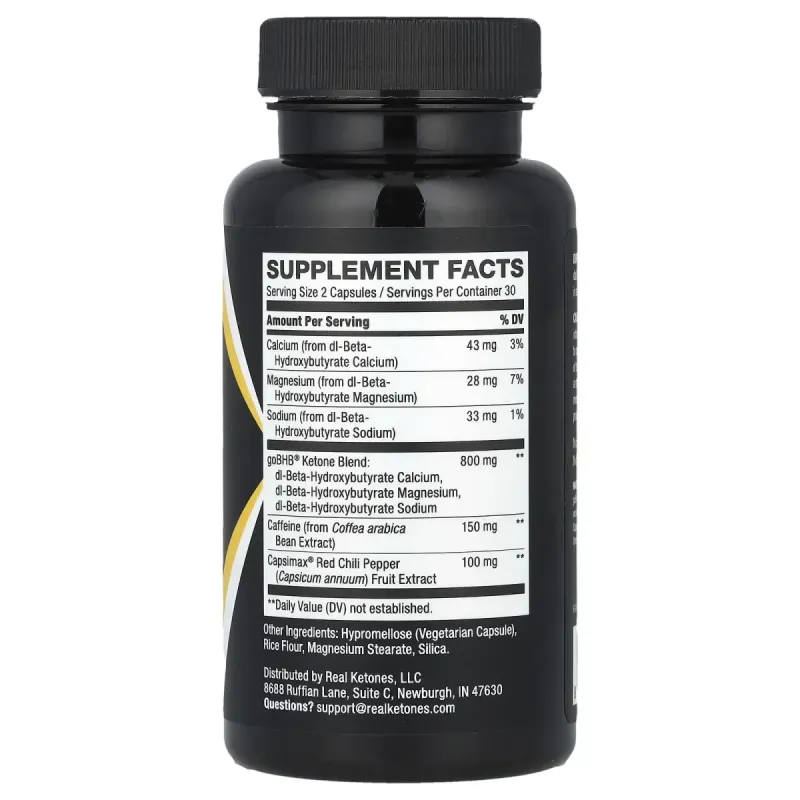Real Ketones, Lipo Burn3X, 60 Capsules