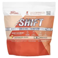 Real Ketones, Shift, персик із кофеїном, 30 пакетиків суміші для приготування напою по 6,9 г (0,24 унції)