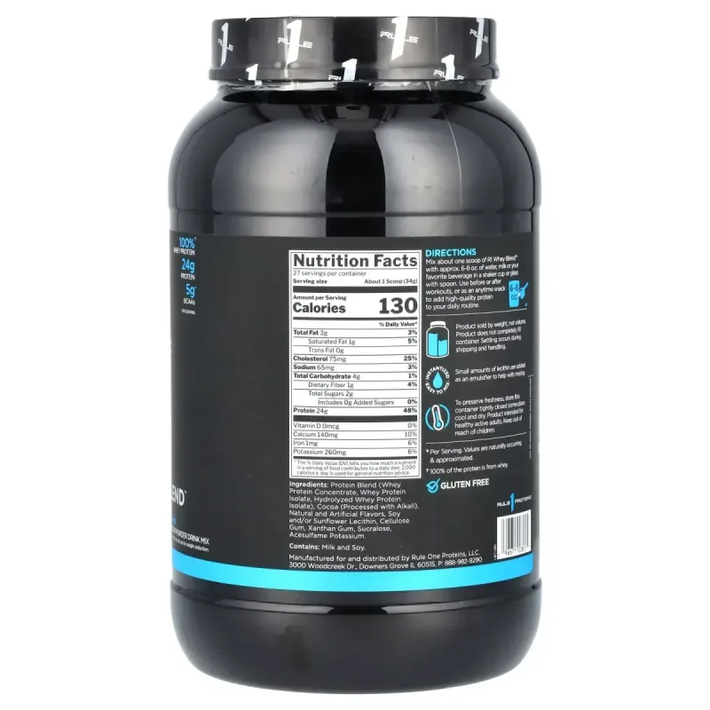 Rule One Proteins, Whey Blend, Protein Powder Drink Mix, Cafe Mocha, 2.02 lb (918 g)