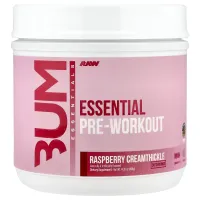 Raw Nutrition, Bum Essentials, Essential Pre-Workout, малиновий кремовий, 408 г (14,39 унції)