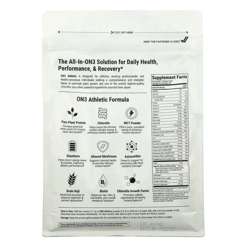 Sun Chlorella, One Athletic, 18 oz (510 g)Sun Chlorella, One Athletic