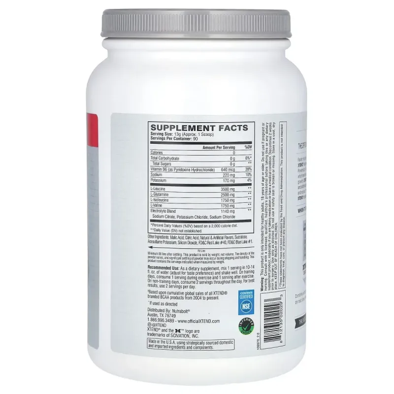 Аминокислота BCAA, Фруктовый Пунш, XTend, Scivation, 1188 гр.