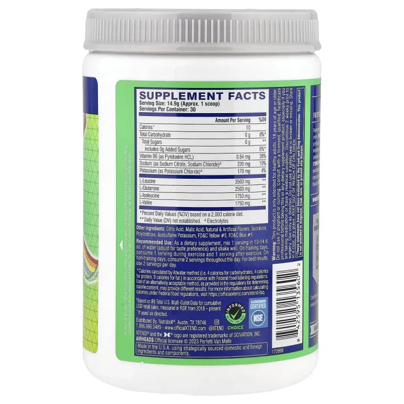 XTEND, The Original 7 G BCAA, Air Heads Extreme Candy® Rainbow Berry, 16 oz (447 g)XTEND, те самые BCAA