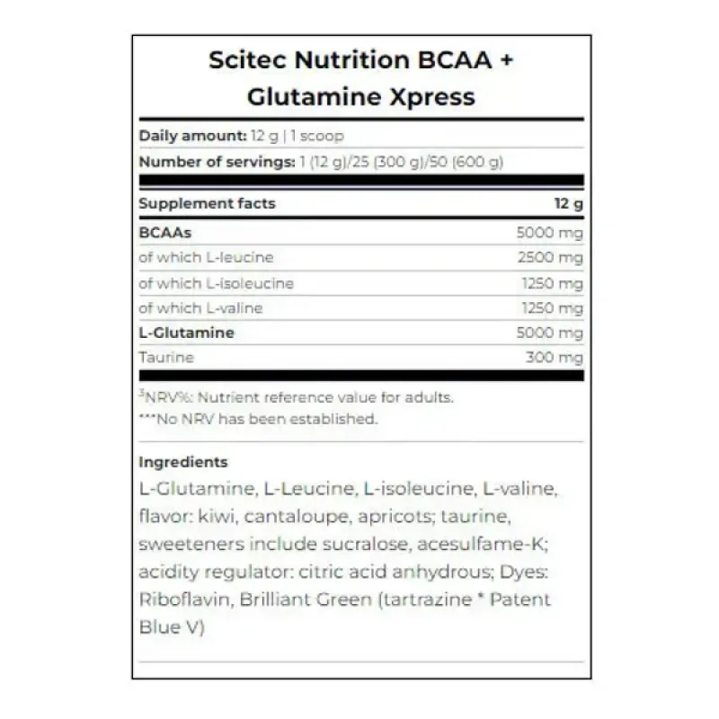 Scitec Nutrition, BCAA+Glutamine Xpress, мохіто, 600 г