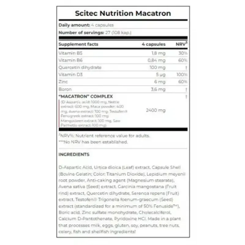 Scitec Nutrition, Macatron, 108 капсул