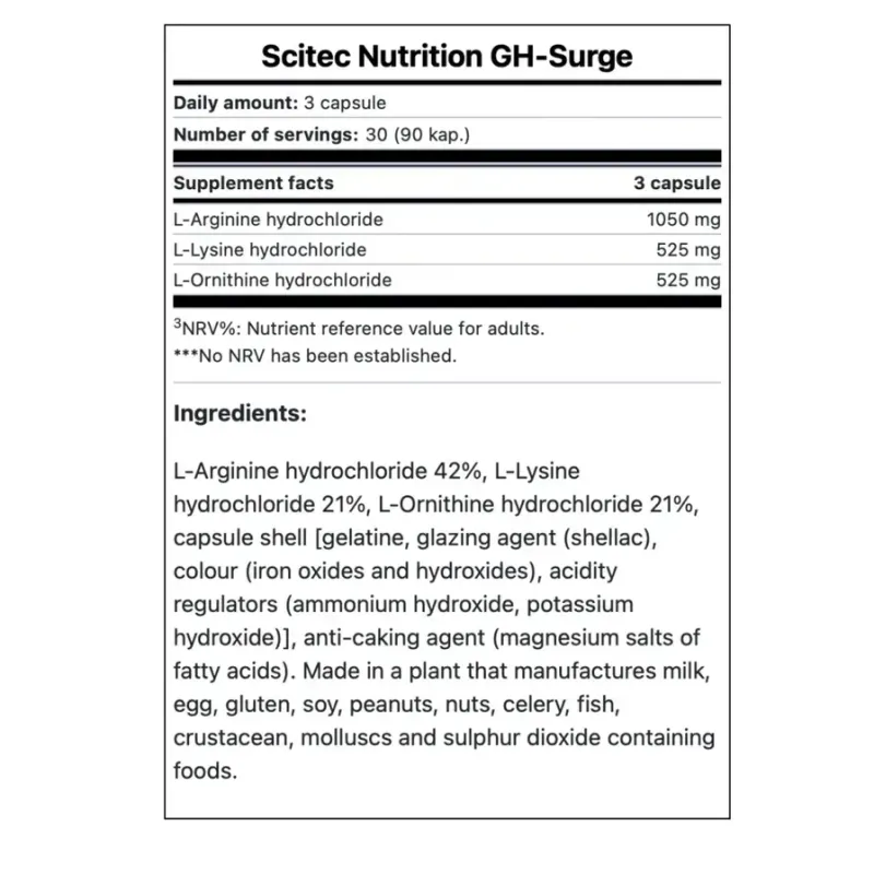 Scitec Nutrition, GH Surge, 90 капсул