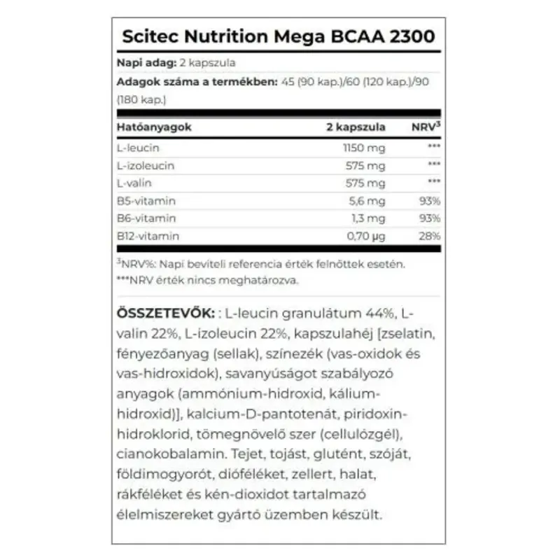 Scitec Nutrition, MEGA BCAA 2300, 120 капсул
