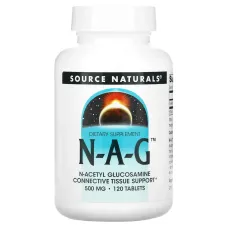 N-ацетил глюкозамин, N-A-G, Source Naturals, 500 мг, 120 таблеток