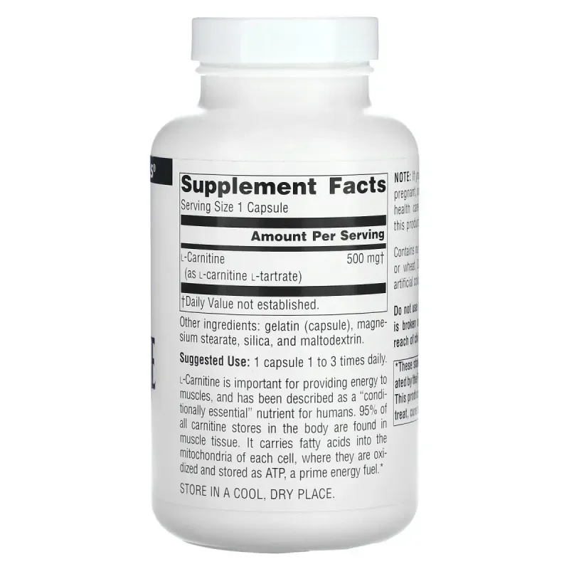 L-карнитин тартрат Source Naturals (L-Carnitine ) 120 капсул