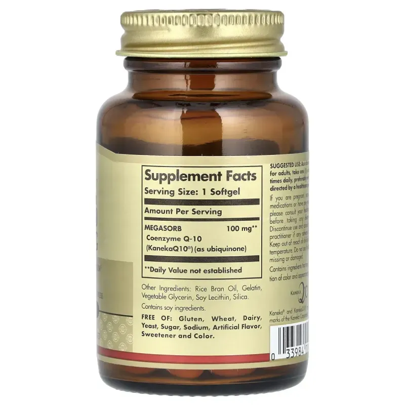 Коэнзим Q10 Мегасорб Solgar (Megasorb CoQ-10) 100 мг 60 мягких капсул