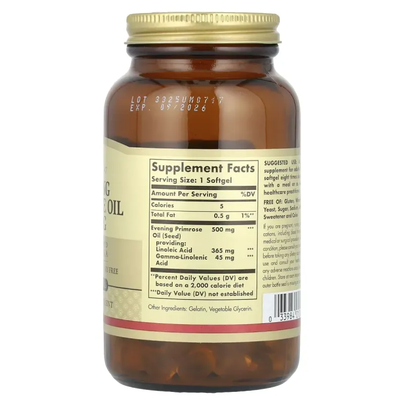Масло вечерней примулы Solgar (Evening Primrose Oil) 500 мг 180 капсул