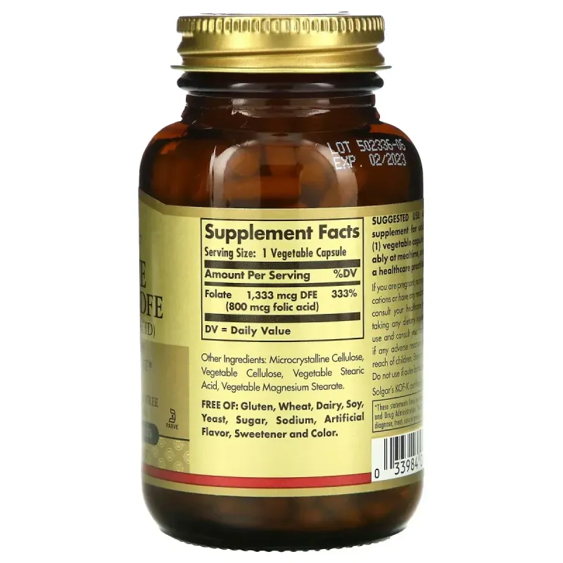 Фолиевая кислота Solgar (Folic Acid) 800 мкг 250 капсул