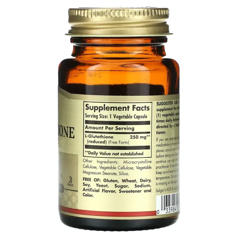 Глутатион Solgar (L-Glutathione) 250 мг 30 капсул
