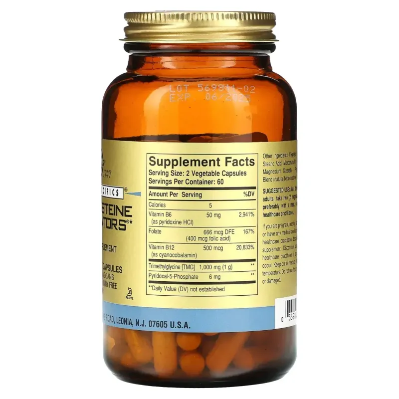 Модуляторы гомоцистеина Solgar (Homocysteine Modulators Gold Specifics) 120 вегетарианских капсул
