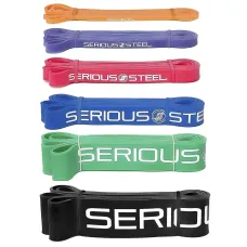 Serious Steel Fitness, 32 Inch Resistance Band, Complete Set, 6 Piece SetSerious Steel Fitness — Повний комплект стрічок опору