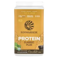Classic Plus Protein, органический, на растительной основе, шоколад, Sunwarrior, 1,65 фунта (750 г)