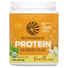 Classic Plus Protein, органический растительный, ваниль, Sunwarrior, 13,2 унц. (375 г)