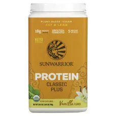 Classic Plus Protein, на основе органических растений, ваниль, Sunwarrior, 1,65 фунта (750 г)