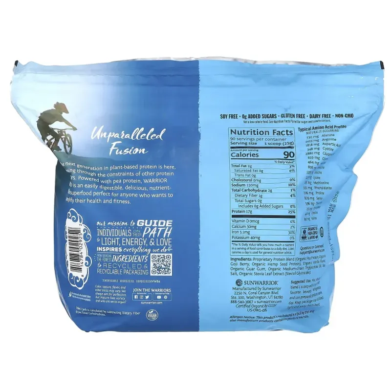 Sunwarrior, Warrior Blend, протеїн, ваніль, 2,25 кг (4,96 фунта)