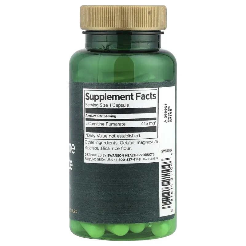 Swanson, L-Carnitine Fumarate, 415 mg, 60 Capsules