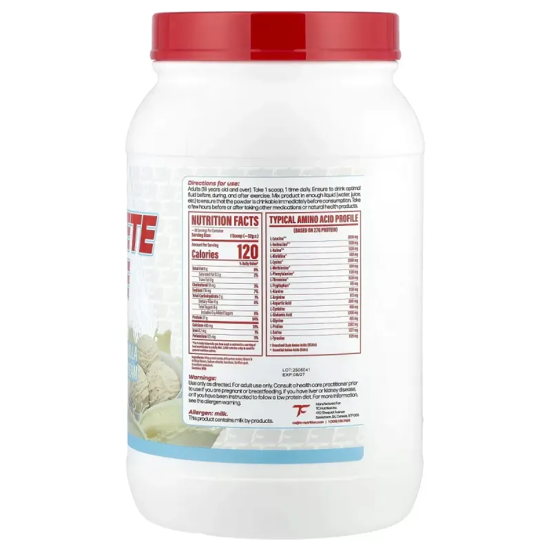 TC Nutrition, повний ізолят, ванільне морозиво, 907 г (2 фунти)