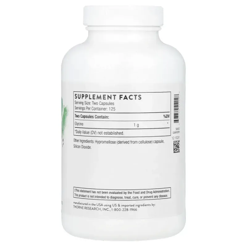 Гліцин Thorne Research (Glycine) 500 мг 250 капсул